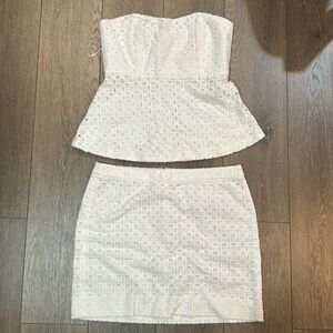 2 PIECE SET - PEPLUM STRAPLESS AND SKIRT